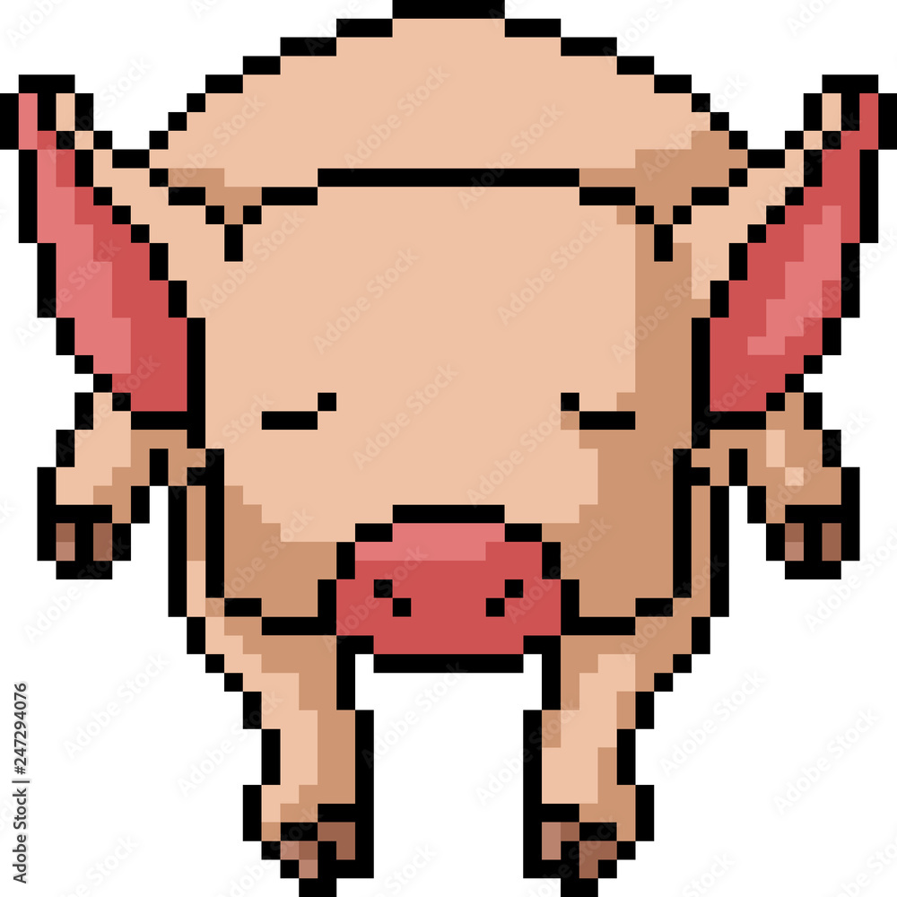 Obraz premium vector pixel art pig