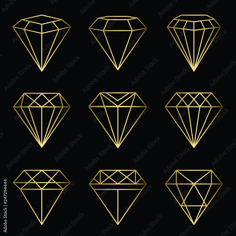 Set of Diamond Icons and Logo Design Elements Set of Diamond Icons and Logo Design Elements