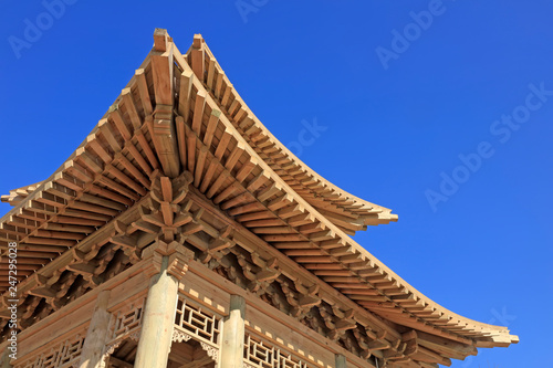 Fotografia, Obraz pavilion angle wooden eaves