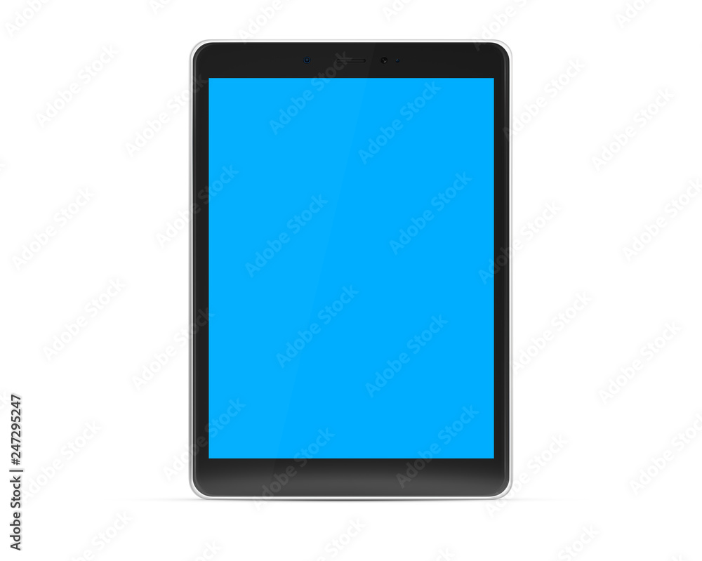 Modern tablet mockup isolated on white 3d rendering Modern tablet mockup isolated on white 3d rendering