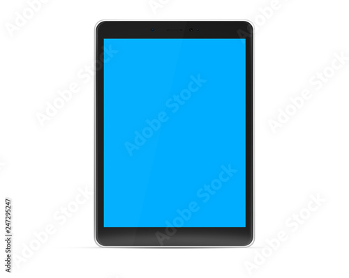 Modern tablet mockup isolated on white 3d rendering