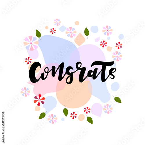 Hand drawn lettering phrase Congrats