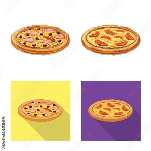 Vector design of pizza and food icon. Collection of pizza and italy stock vector illustration.