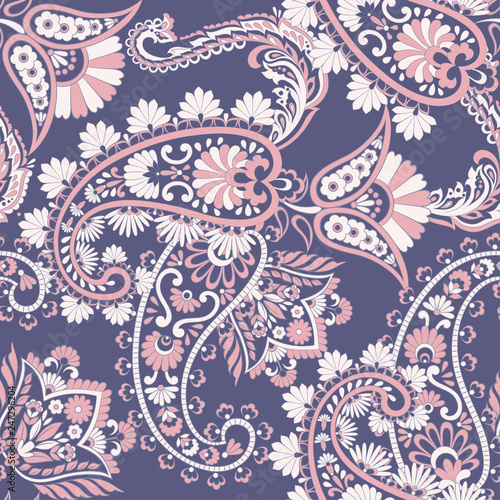 Seamless Paisley pattern. Floral vector illustration