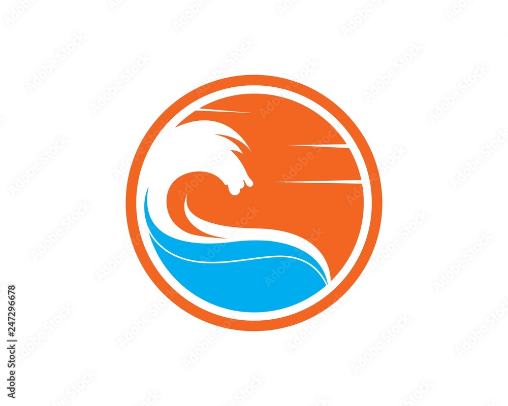 wave sun seagull vector illustration wave sun seagull vector illustration