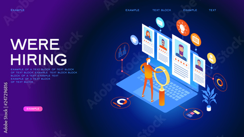Recruitment concept for web page, banner