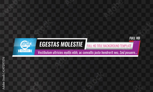 Unique Video headline title or lower third template. High detailed Vector illustration