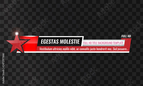 Unique Video headline title or lower third template. High detailed Vector illustration