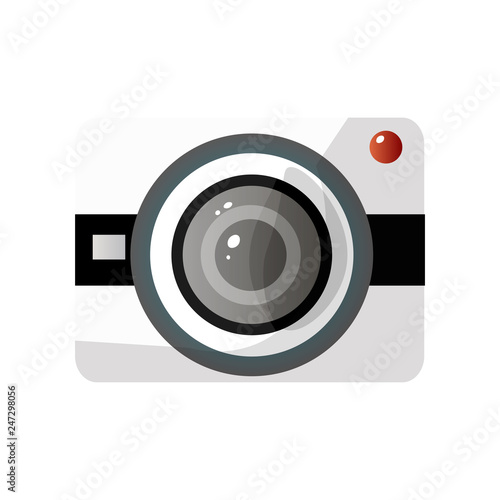 Modern Digital Photo Camera with Lens, Camera Application Sign Vector Illustration