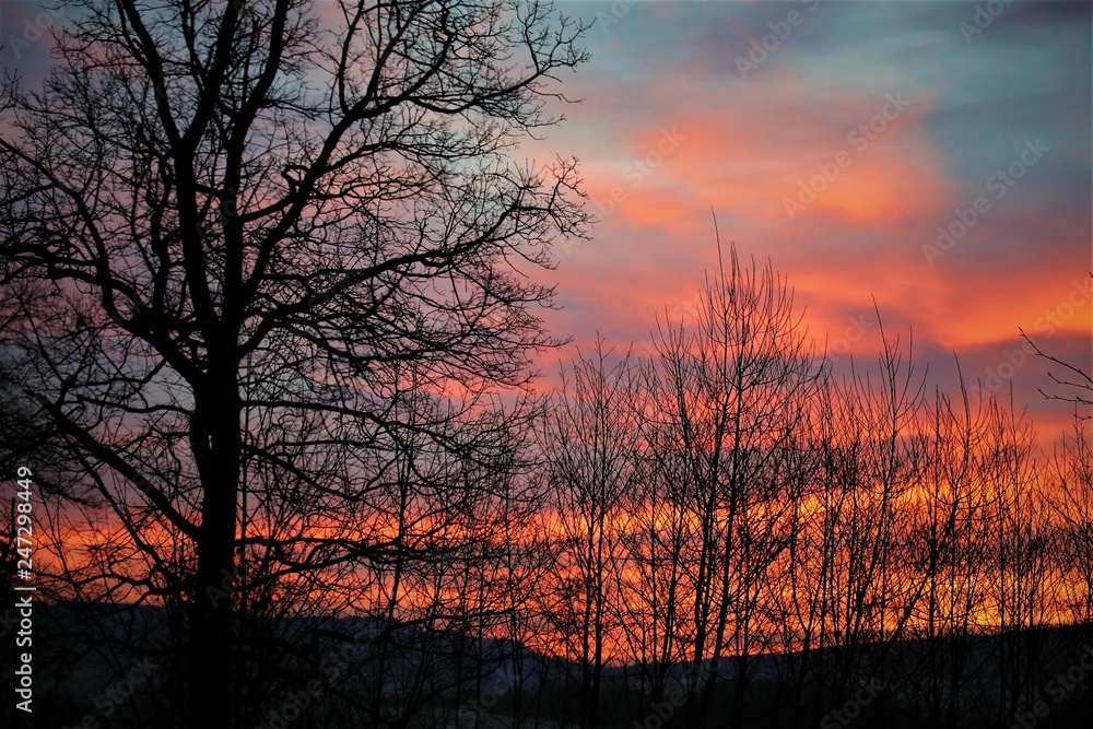 An Image of a sunset, sky