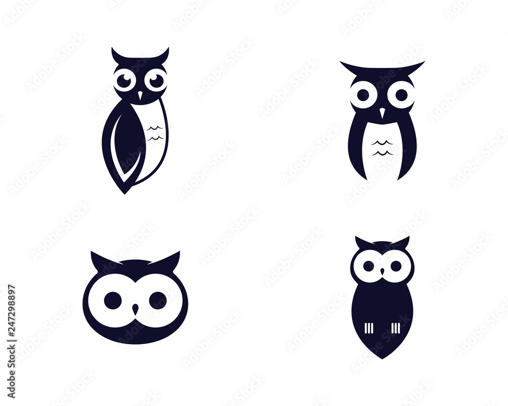Owl logo template vector icon illustration Owl logo template vector icon illustration
