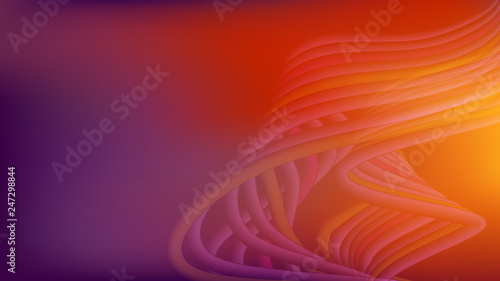 Horizontal abstract color background with futuristic line pattern. Wallpaper template is vibrant orange to purple gradient. Vector illustration.