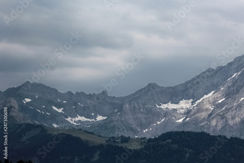 Alpine Landscape In Cloudy Weather