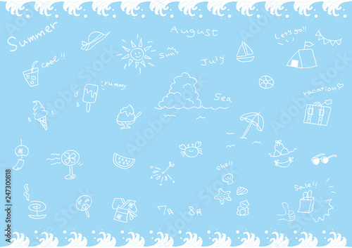 手描き　夏　アイコンセット