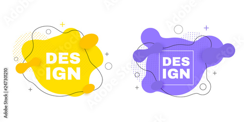 Abstract vector banners. Geometric shapes. Trendy fluid design. 