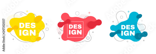 Abstract vector banners. Geometric shapes. Trendy fluid design. 