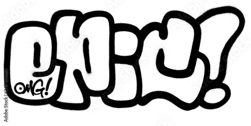graffiti epic word sprayed in black over white
