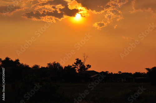 Sunset with beautiful seaside on a bright day