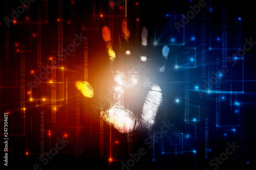  Fingerprint Scanning Technology Concept 2d Illustration © jijomathai