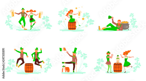 Set of Saint Patrick's Day concept. 