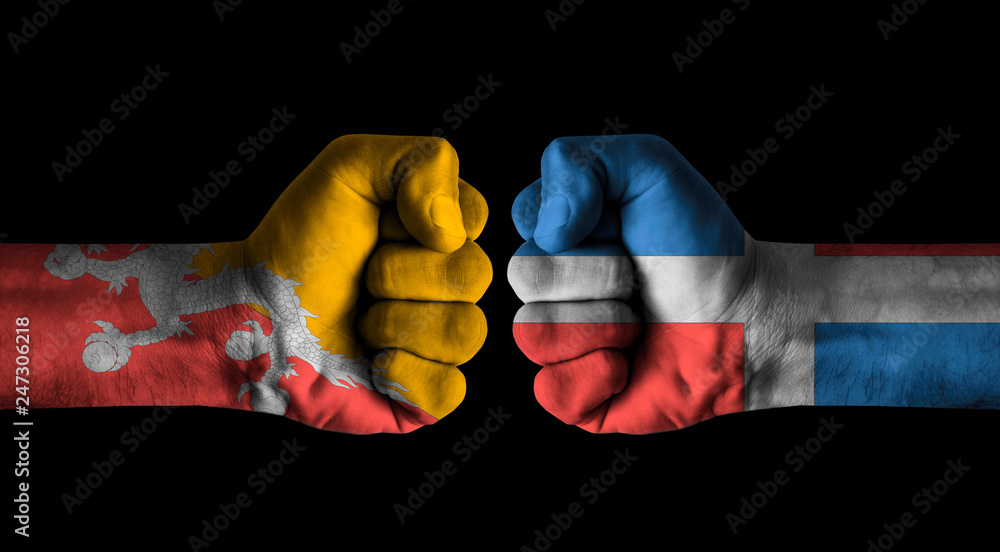 Fototapeta premium Bhutan vs Dominican republic