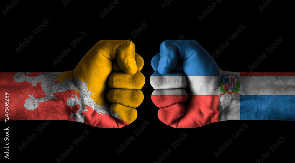 Fototapeta premium Bhutan vs Dominican republic
