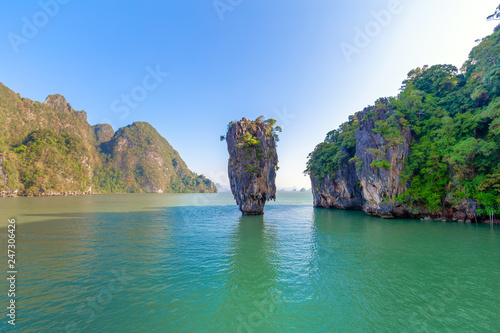 James Bond island near Phuket in Phang Nga bay in Thailand © rbk365