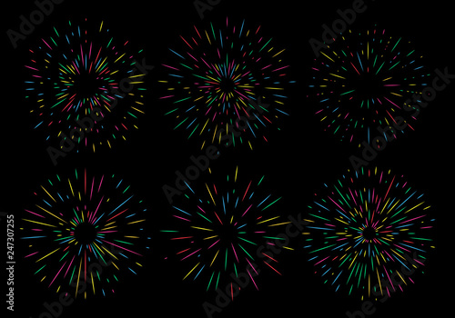 Colorful Holiday Firework on night background