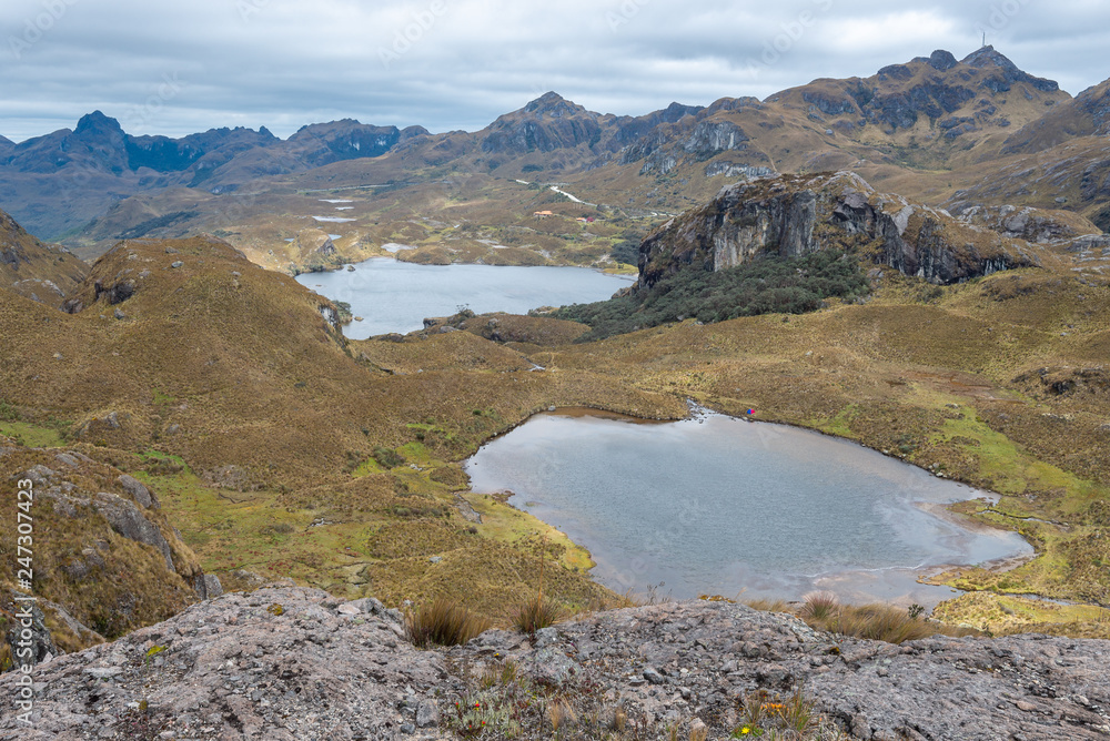 Toreadora and Chica Toreadora lake in Cajas National Park, Ecuador