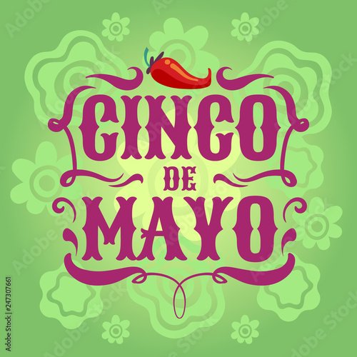 Mexican fiesta poster. Cinco de mayo invitation flyer. Latino festival vector background. Illustration of cinco de mayo banner or poster