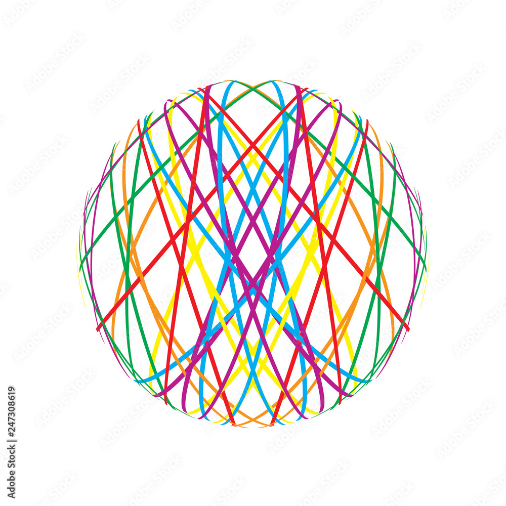 Abstract sphere from colorful lines Abstract sphere from colorful lines