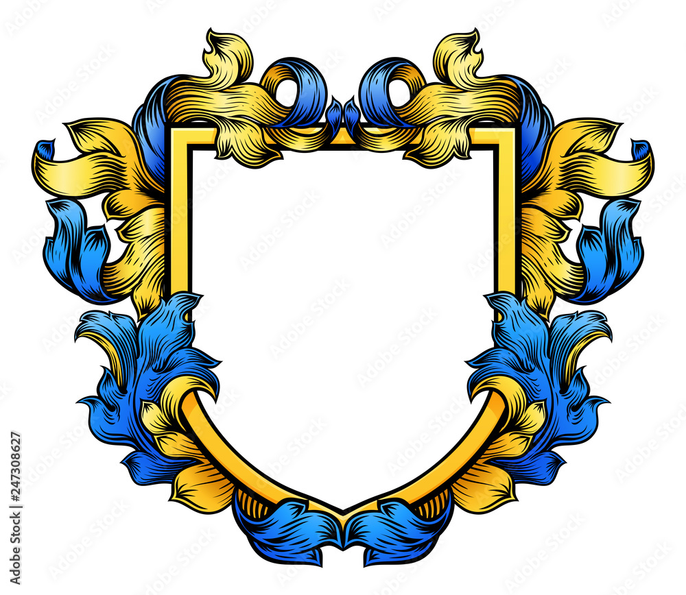 A coat of arms crest heraldic medieval knight or royal family shield