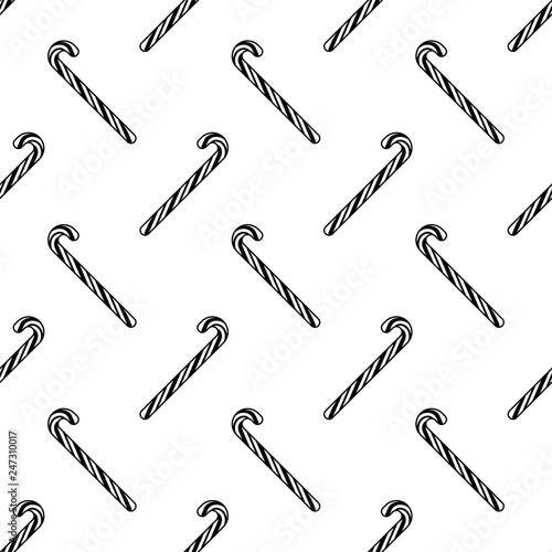Candy Cane Icon Seamless Pattern, Sweet Candy Cane Icon, Festival Candy Cane Icon