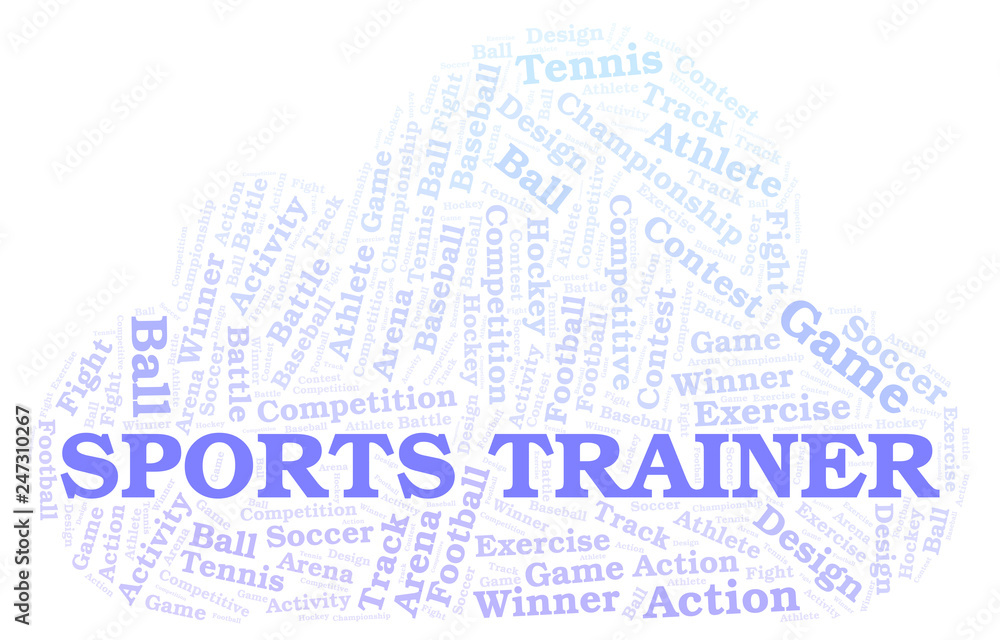 Obraz premium Sports Trainer word cloud.