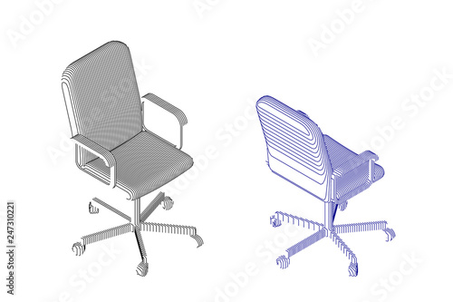 Striped Office chair. Vecto...