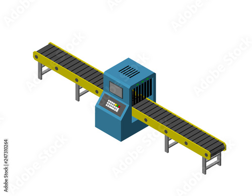 Empty conveyor belt with mo...