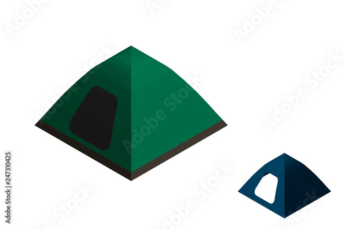 Camping tent. Isolated on w...