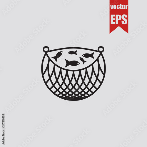 Fishing net icon.Vector illustration.