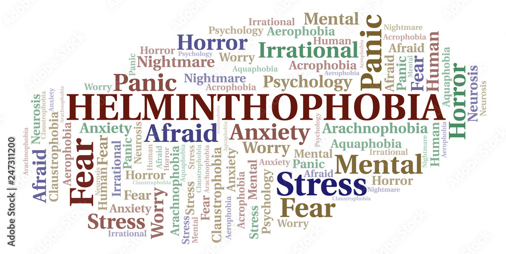 Fototapeta premium Helminthophobia word cloud.