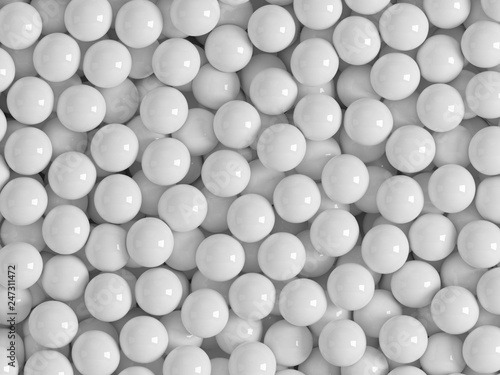 Abstact 3d geometric composition. 3d white background with balls