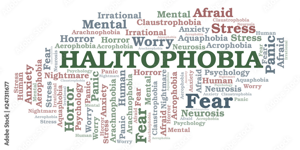 Fototapeta premium Halitophobia word cloud.