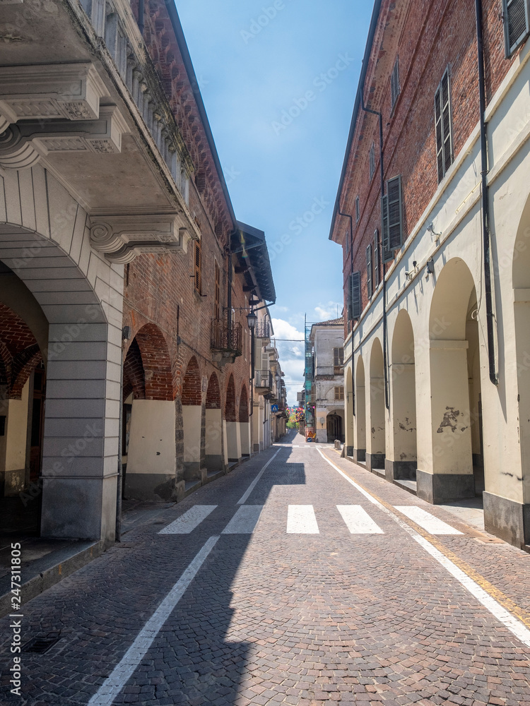 Streetr of Crescentino, Piedmont, Italy