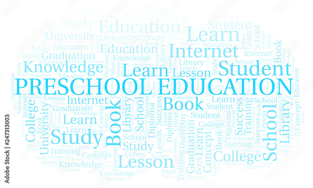Obraz premium Preschool Education word cloud.