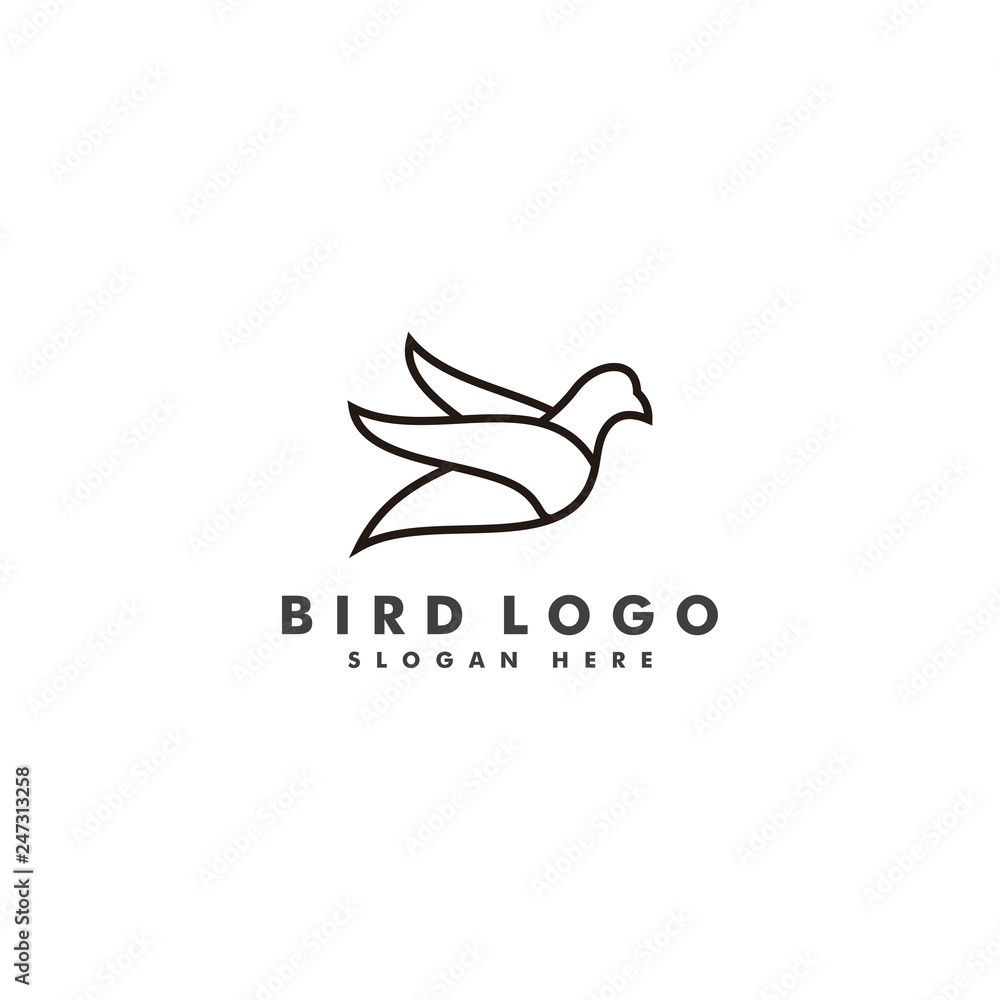 Obraz premium Bird logo template. Animal fly icon design vector