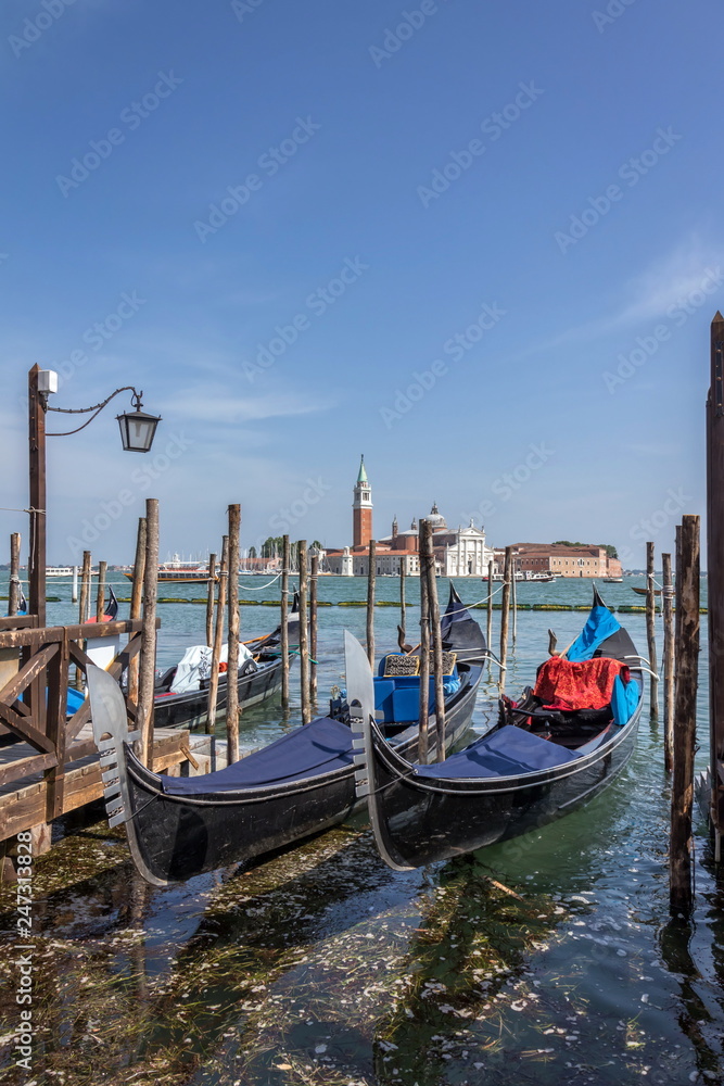 gondola at a pier in Venice