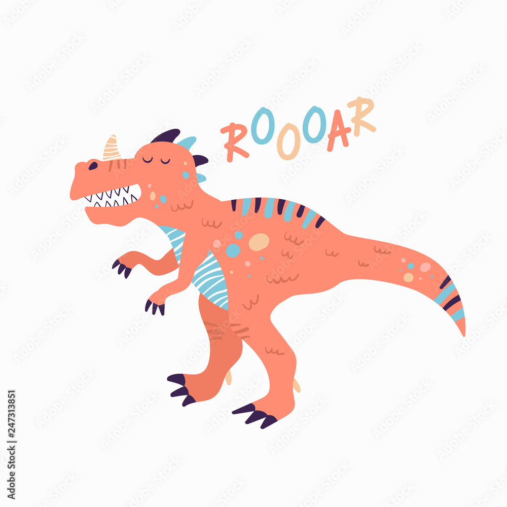 Fototapeta premium The cute dinosaur vector design illustration
