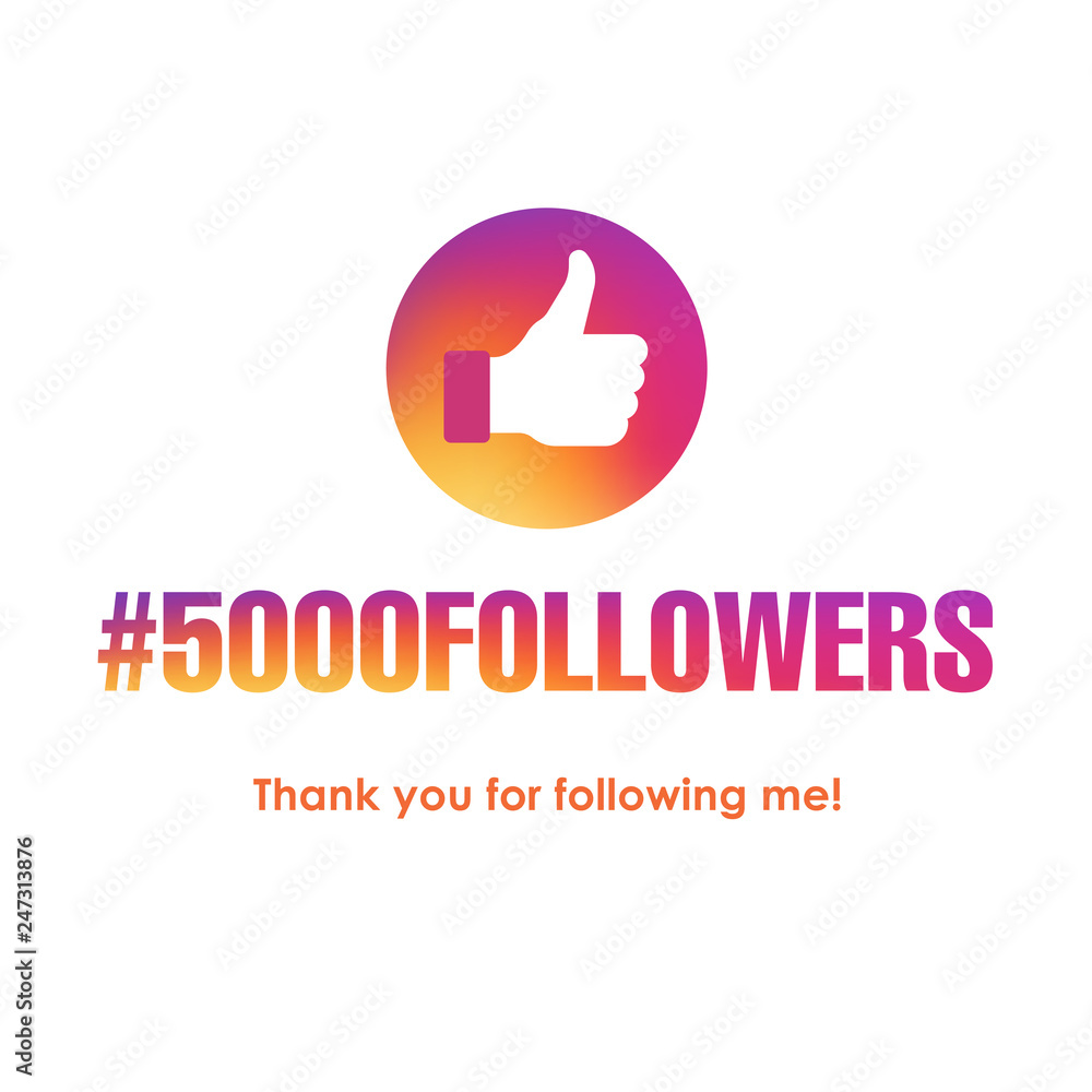 Fototapeta premium #5000 followers illustration for social networks congratulation