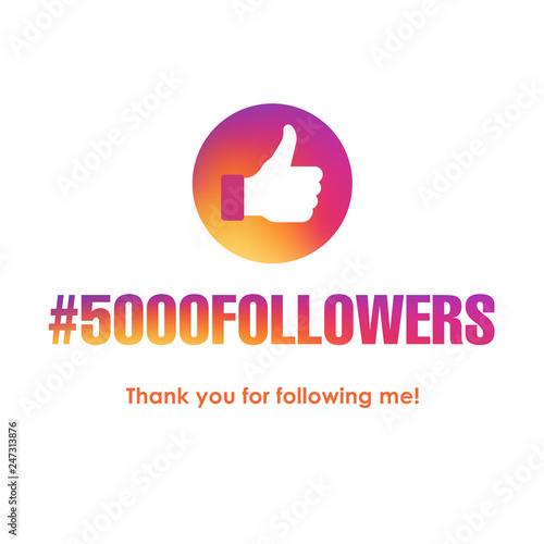 #5000 followers illustration for social networks congratulation