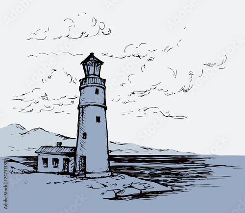 Lighthouse. Vector drawing