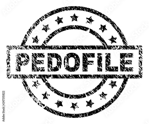 Bilde på lerret PEDOFILE stamp seal watermark with distress style